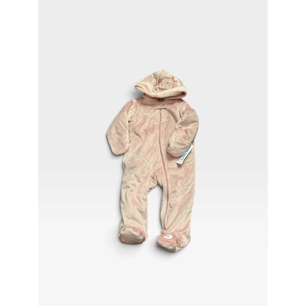 Carters Just One You Pink Fleece Bear Pram Suit Hooded Bunting 9M NEW